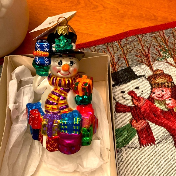 NWT Vintage Christopher Radco snowman ornament